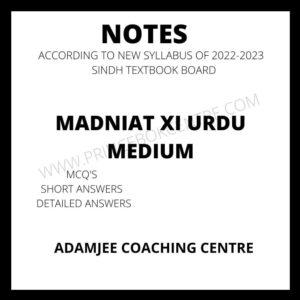 Madniat Notes XI Arts U/M Adamjee